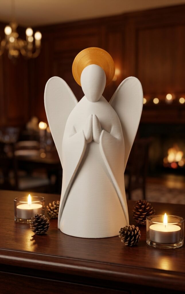 escultura de anjo rezando